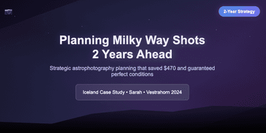 Planning Milky Way Shots 2 Years Ahead: Iceland Case Study