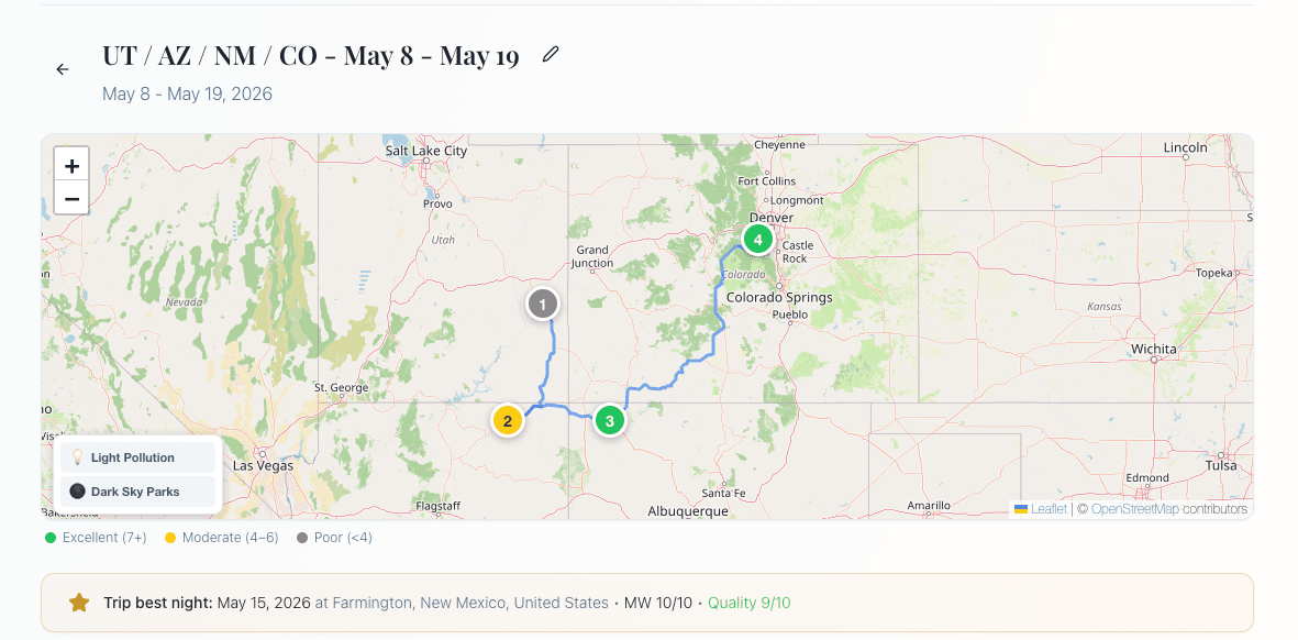 Planning a 12-Day Photography Trip in Milky Way Planner